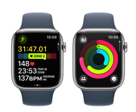 Apple Watch 9 45/Silver Steel/Storm Blue Sport Band S/M LTE - 1180288 - zdjęcie 9